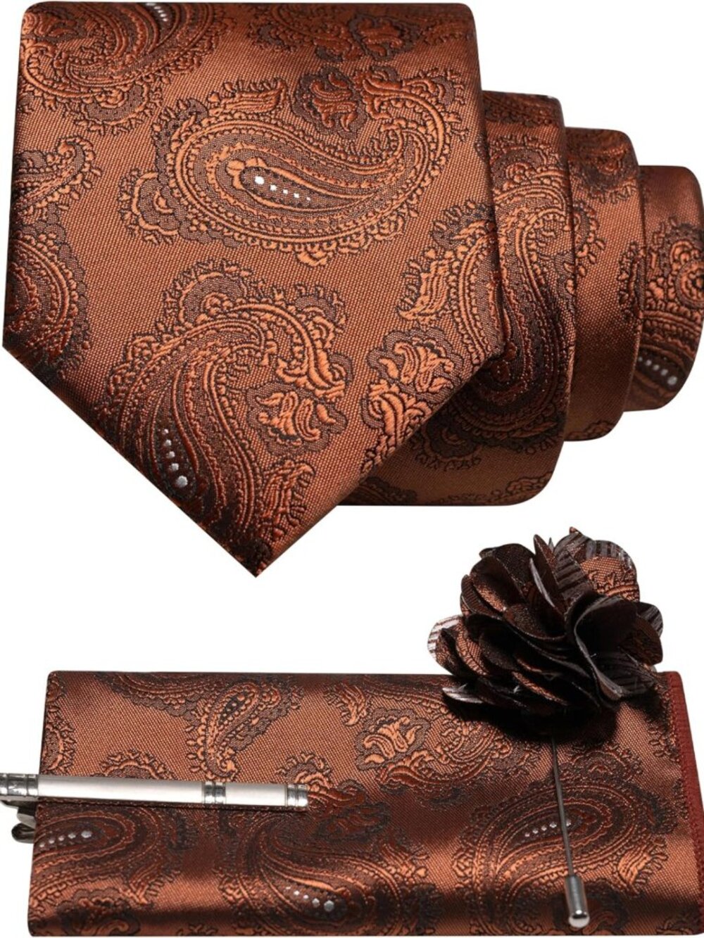 Stylish Paisley Tie and Pocket Square Set for Men - Perfect for Formal Events